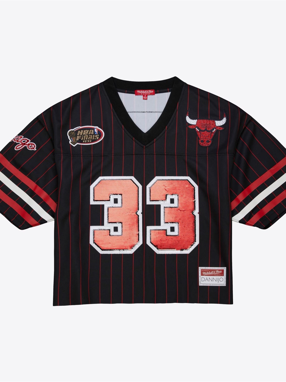 Mitchell & Ness x DANNIJO Scotty Pippen Jr. Black Chicago Bulls Cropped Jersey